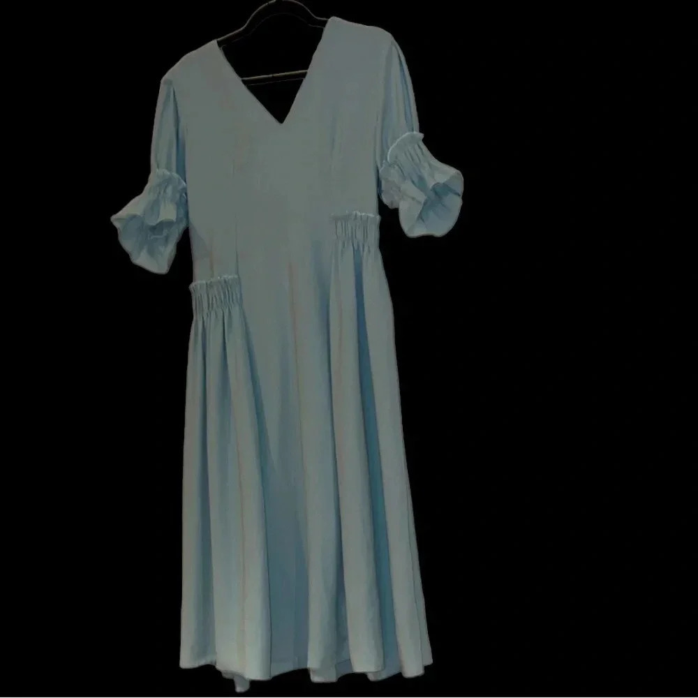 Vintage style Mermaid Great Gatsby Dress in Sage  size Large
